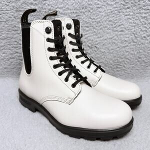 Blundstone 2324 Lace Up Gore Womens Size 8 Ankle Boots Oat White Leather